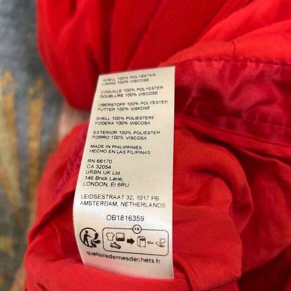 Anthropologie Red Plisse Halter Open Back Jumpsuit Womens 0 Wide Leg Holidays - Picture 7 of 8